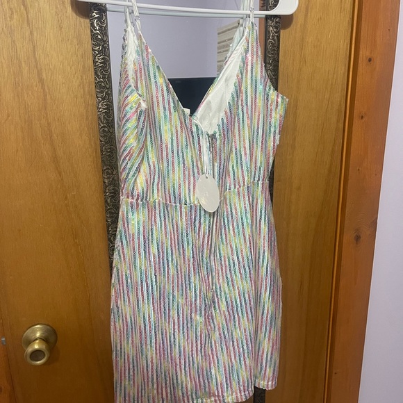 Rainbow Sequin Cocktail Dress - Picture 2 of 3